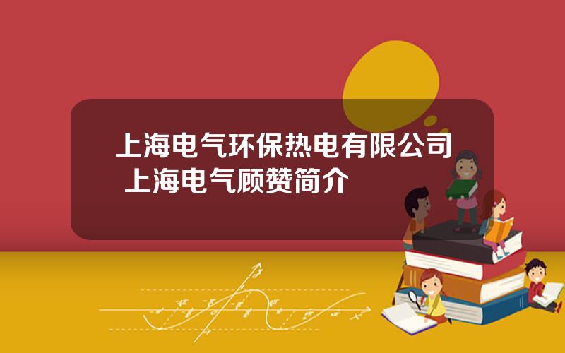 上海电气环保热电有限公司 上海电气顾赞简介